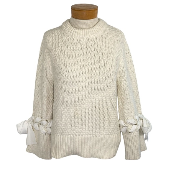 Club Monaco XS Cream Tie Sleeves Sweater - Picture 7 of 12